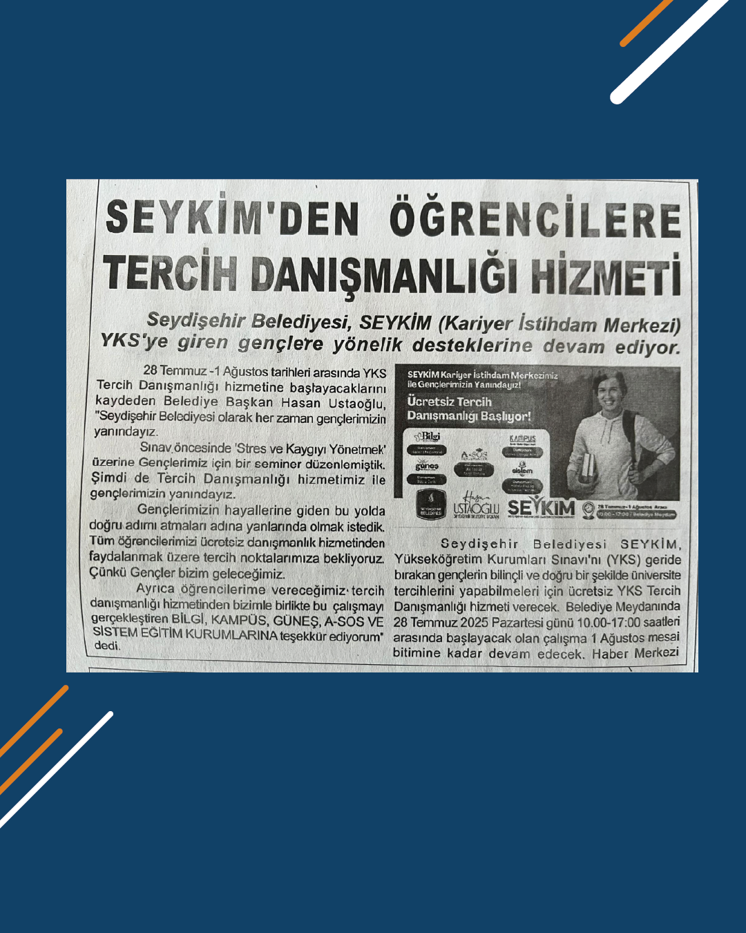 Toroslar Gazetesinde Yer Aldık