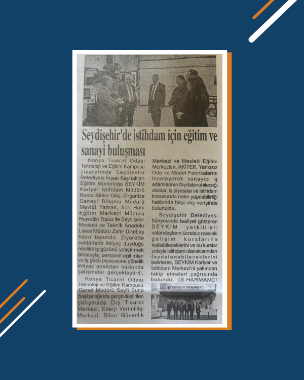 Seydişehir’in Sesi Gazetesinde Yer Aldık
