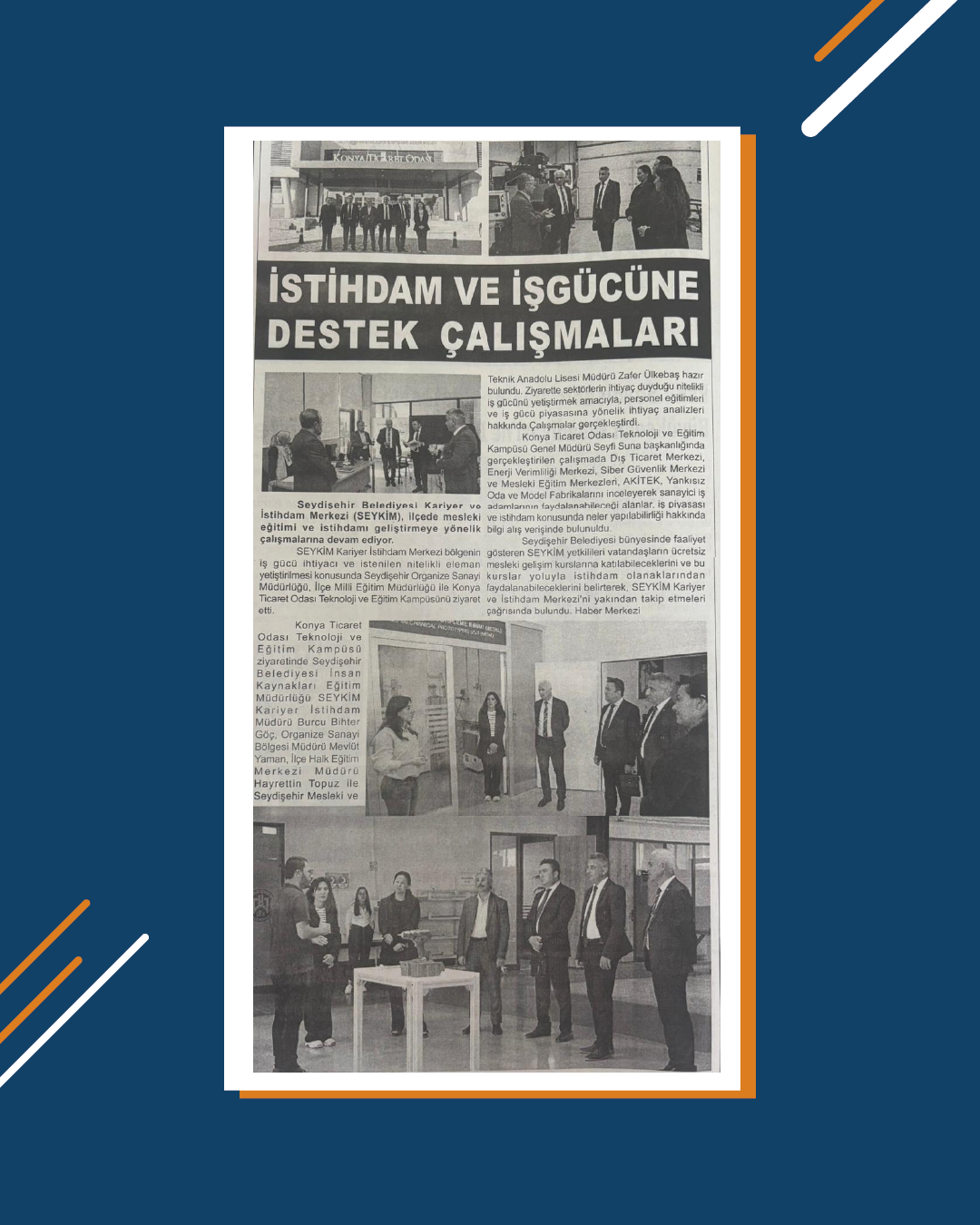 Seydişehir Toroslar Gazetesinde Yer Aldık